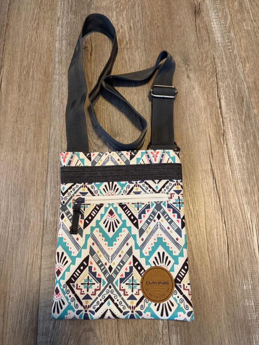 Dakine Teal & Multi Geo Crossbody Bag